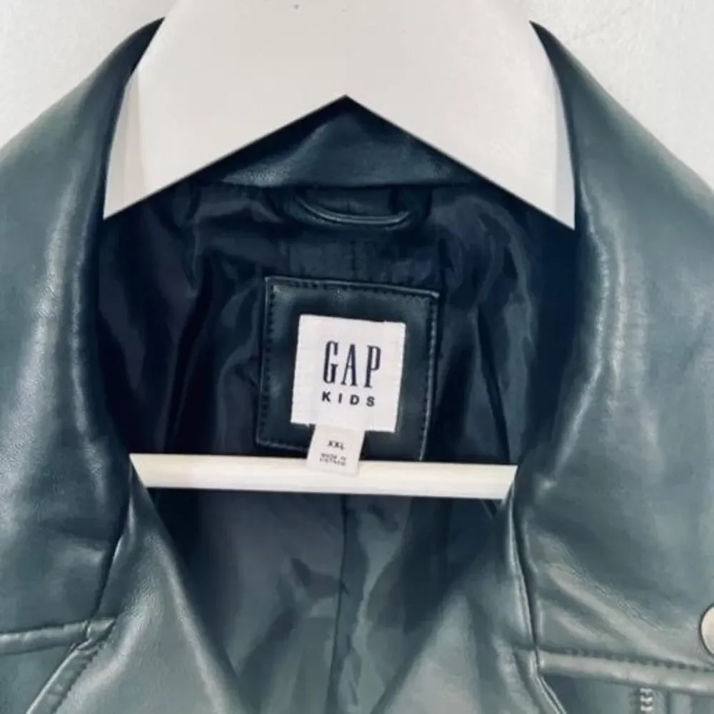 Gap Girls Faux Leather Jacket, Size XXL, Black